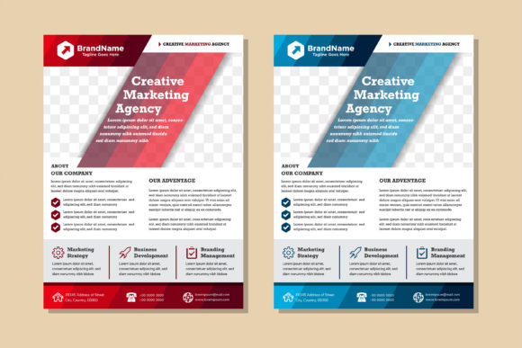 Diagonal Marketing Blue Red Vertical Fly: Elevating Corporate Visual Identity
