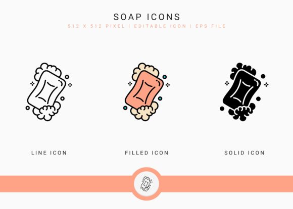 Elevating Hygiene Interfaces with the Soap Icons Set Vector Collection